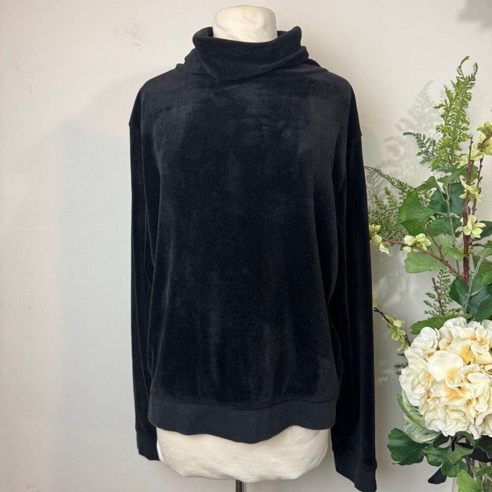 Sanctuary Black Velvet Cowl Neck Pullover | Medium | Evereve